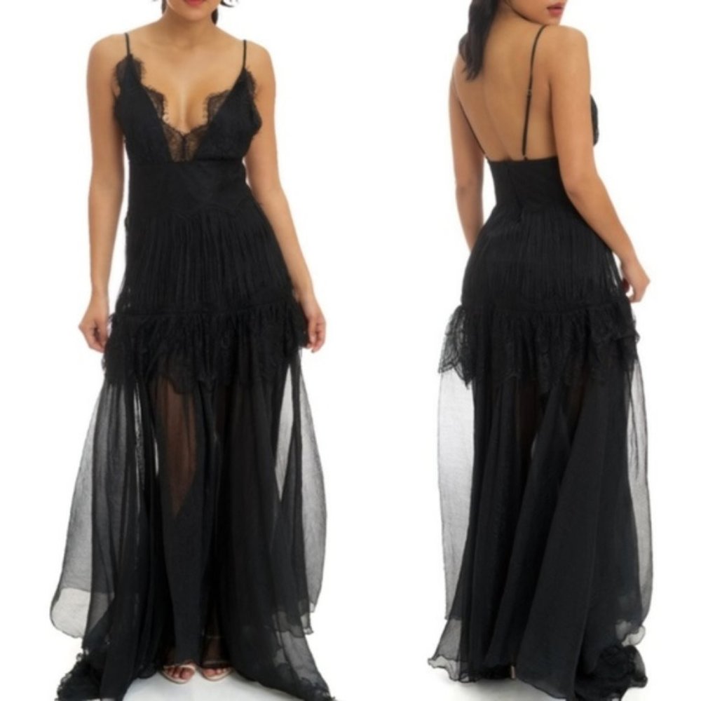 GLAM DOLLZ Black Lace Maxi Dress - Picture 3 of 4